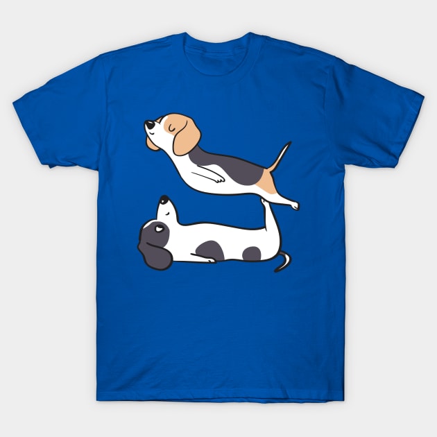 Acroyoga Beagle T-Shirt by huebucket